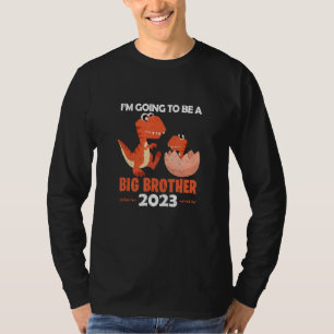Brother 2023 Big Bro Dinosaur Rex Baby Pregnancy V T-Shirt