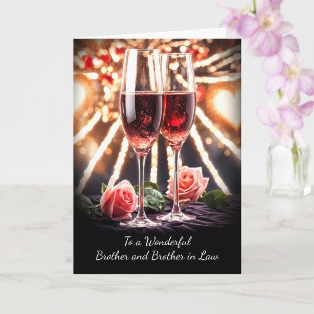 Brother and Brother in Law Happy Anniversary Card (Orchid)
