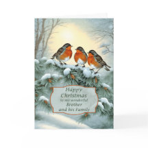 Brother and his Family Robins Happy Christmas