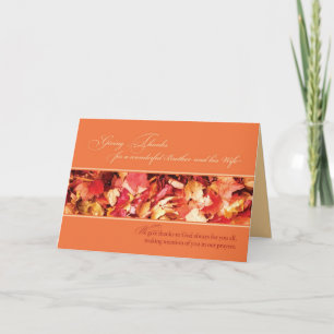 Brother and His Wife Thanksgiving Religious, Leave Holiday Card
