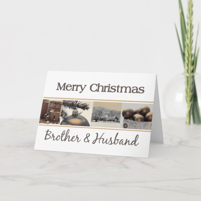 Brother and Husband Merry Christmas card (Front)