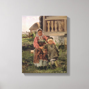 Brother and Sister, 1880 Canvas Print
