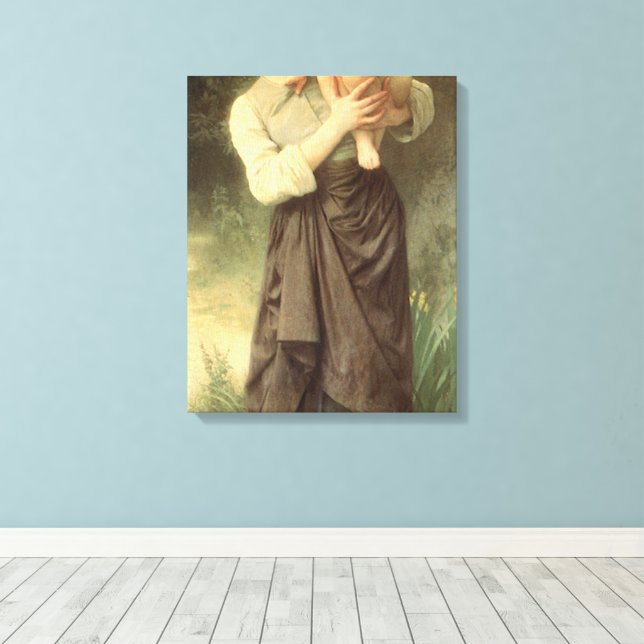 Brother and Sister by William Adolphe Bouguereau Canvas Print (Insitu(Wood Floor))