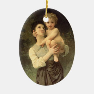 Brother and Sister by William Adolphe Bouguereau Ceramic Tree Decoration