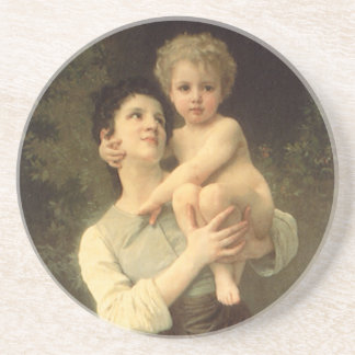 Brother and Sister by William Adolphe Bouguereau Coaster