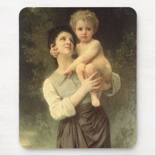 Brother and Sister by William Adolphe Bouguereau Mouse Mat