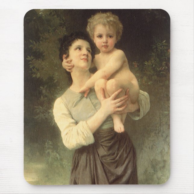 Brother and Sister by William Adolphe Bouguereau Mouse Mat (Front)