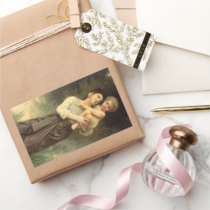 Brother and Sister by William Adolphe Bouguereau Rectangular Sticker