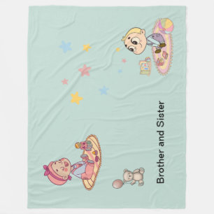 Brother and Sister Fleece Blanket