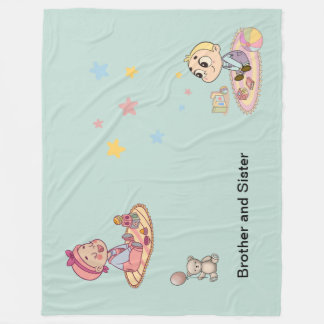 Brother and Sister Fleece Blanket