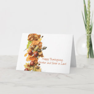 Brother and Sister in Law autumn border thanksgivi Holiday Card
