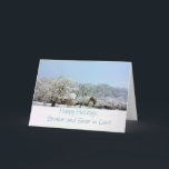 Brother and Sister in Law Christmas Holiday Card<br><div class="desc">'Tis the season to party and celebrate: Merry Christmas! Surprise your nearest and dearest, your friends, co-workers, neighbours or even your boss with a special card. Many different designs available: from a modern collage photography card, mixing ornaments and winter landscapes, a classic vintage christmas theme or a more modern holiday...</div>