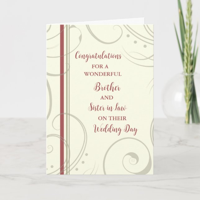 Brother and Sister in Law Congratulations Card (Front)