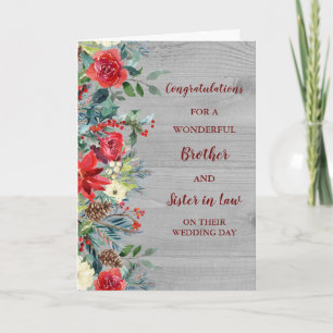 Brother and Sister in Law Wedding Congratulations Card