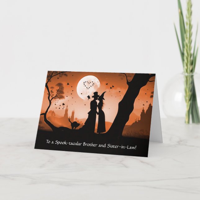 Brother and Sister in Law Wife Cute Halloween  Card (Front)