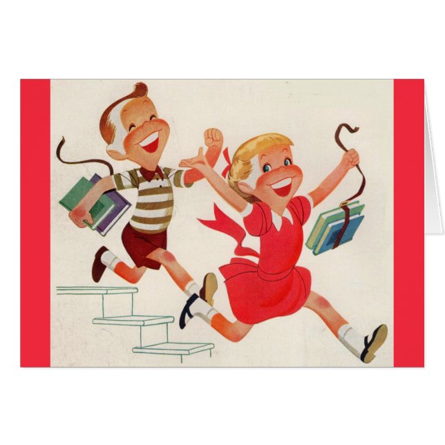 brother and sister on their way to school (Front Horizontal)