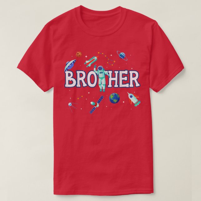 Brother Astronaut Space Family Matching Birthday P T-Shirt (Design Front)