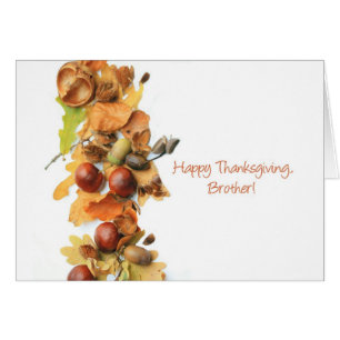 Brother autumn border thanksgiving greeting