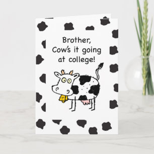 Brother Away at College Thinking of You Funny Cow Card