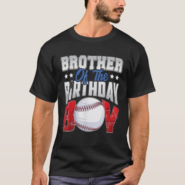 Brother Baseball birthday Boy Family Baller b day  T-Shirt (Front)