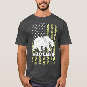 Brother Bear Camping Hiking Camouflage USA America T-Shirt
