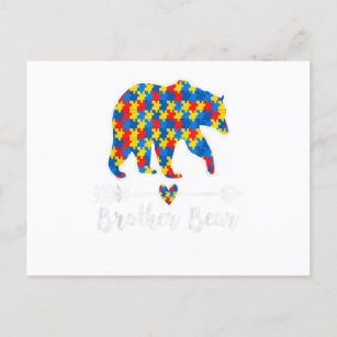 Brother Bear Puzzle Autism Awareness Fathers Gift Postcard