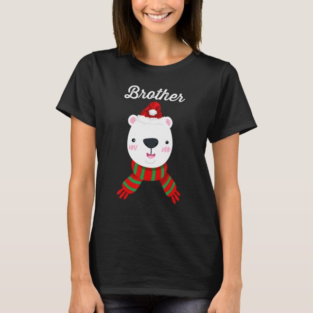 Brother Bear Santa Hat  Christmas Matching Family T-Shirt (Front)