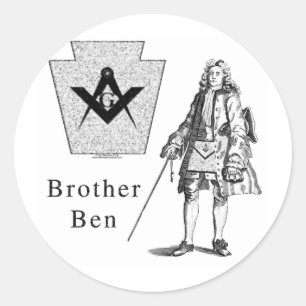 Brother Ben Franklin Classic Round Sticker