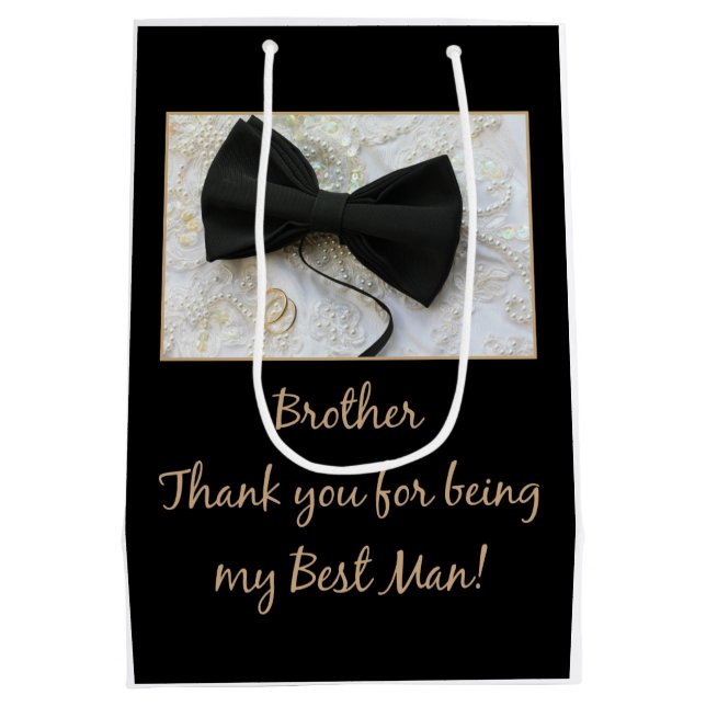 Brother best man thank you medium gift bag (Back)