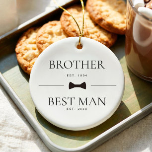 Brother Best Man Wedding Groomsman Custom Est Ceramic Tree Decoration