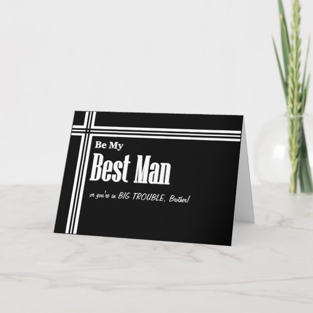 BROTHER Best Man  Wedding Invitation - Funny (Front)