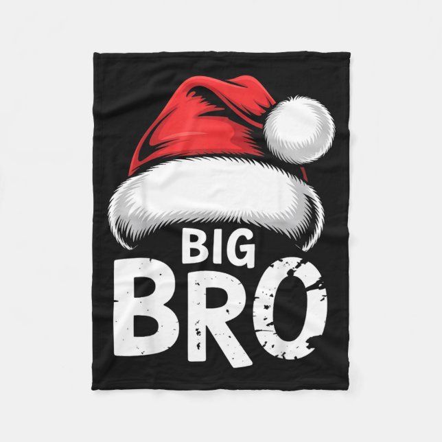Brother Big Christmas Santa Family Matching Pajama Fleece Blanket (Front)
