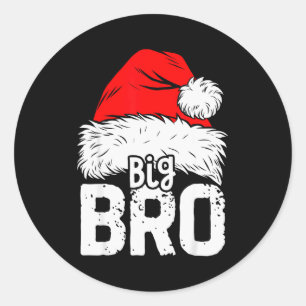 Brother Big Santa Christmas Family Matching Pyjama Classic Round Sticker