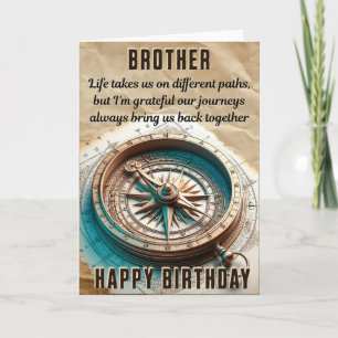 Brother Birthday, 5" x 7" Folded Greeting Card
