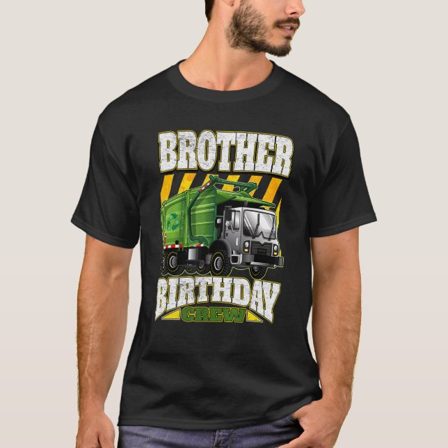 Brother Birthday Crew  Garbage Trucks T-Shirt (Front)