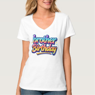 Brother Birthday Gift Colourful Rainbow Text T-Shirt