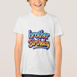 Brother Birthday Gift Colourful Rainbow Text Tri-Blend Shirt