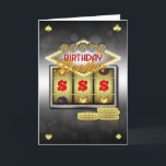 Brother Birthday Greeting Card With Slots And Coin<br><div class="desc">Great For those who love a flutter weather it's on the slot machines (fruit machines / one arm bandit) or just that stylish casino look</div>