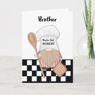 Brother Birthday Whimsical Gnome Chef Cooking Card