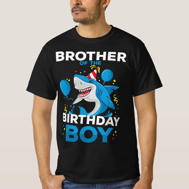 Brother Bro of The Birthday Boy Shark Ocean Matchi T-Shirt (Front)