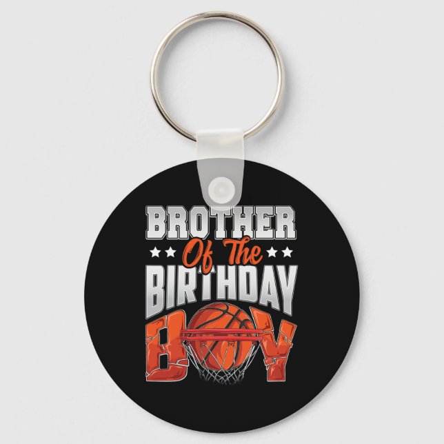 Brother Bysketbyll Birthday Boy Family Byller B-da Key Ring (Front)