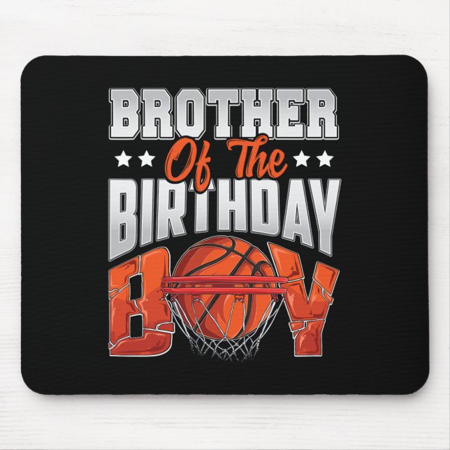 Brother Bysketbyll Birthday Boy Family Byller B-da Mouse Mat (Front)