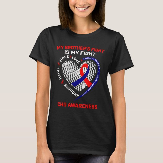 Brother Chd Awareness Congenital Heart Disease Def T-Shirt (Front)