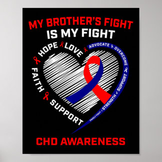 Brother Chd Awareness Month Heart Disease Graphic  Poster