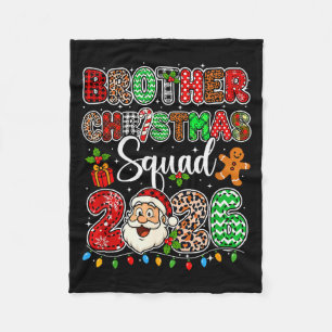 Brother Christmas Crew 2026 Leopard Funny Santa Fa Fleece Blanket