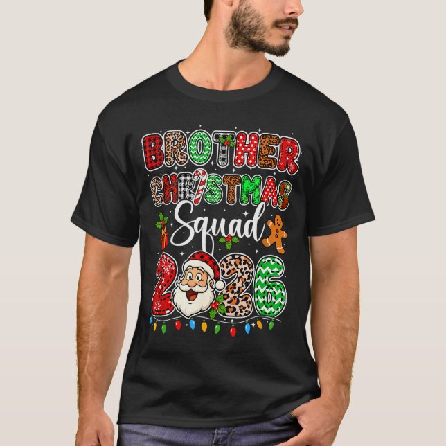 Brother Christmas Crew 2026 Leopard Funny Santa Fa T-Shirt (Front)