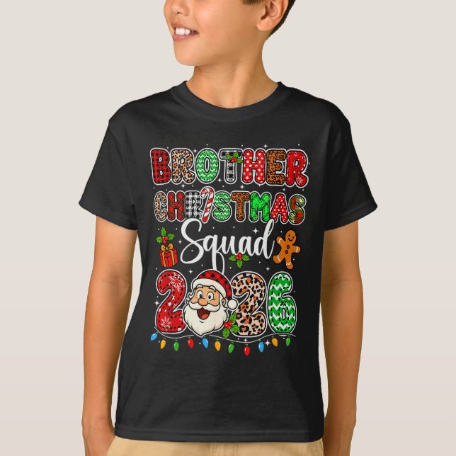 Brother Christmas Crew 2026 Leopard Funny Santa Fa T-Shirt (Front)