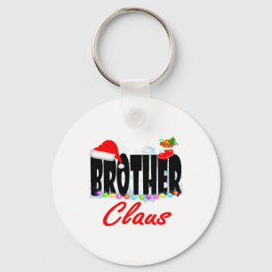 Brother Claus Christmas Santa Hat Matching Family  Key Ring