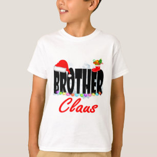 Brother Claus Christmas Santa Hat Matching Family T-Shirt