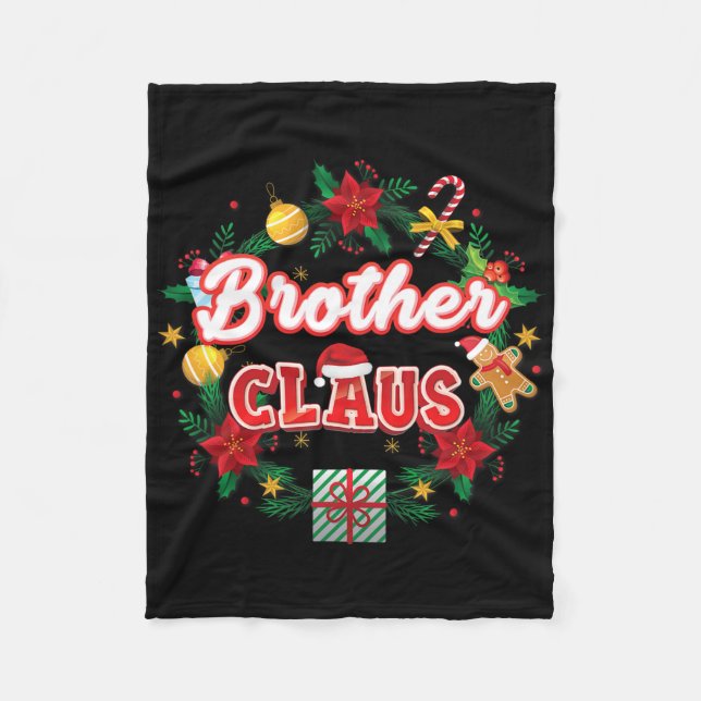 Brother Claus Christmas Santa Laurel Wreath Mistle Fleece Blanket (Front)